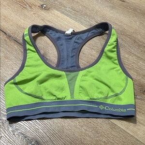 Columbia Women's Lime and Gray Sports Bra